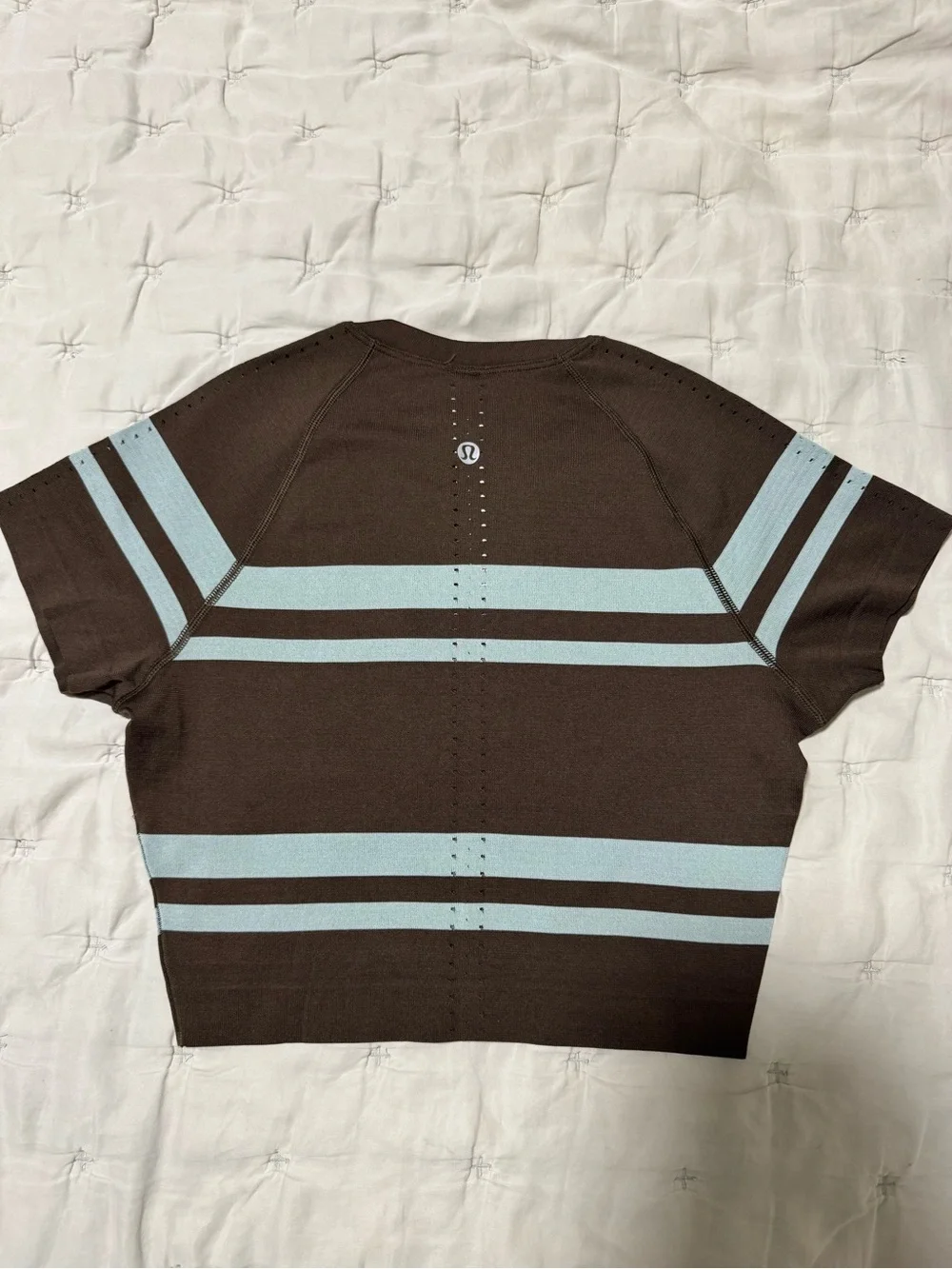 Lululemon Swiftly Tech Cropped Short-Sleeve Shirt 2.0 Stripe